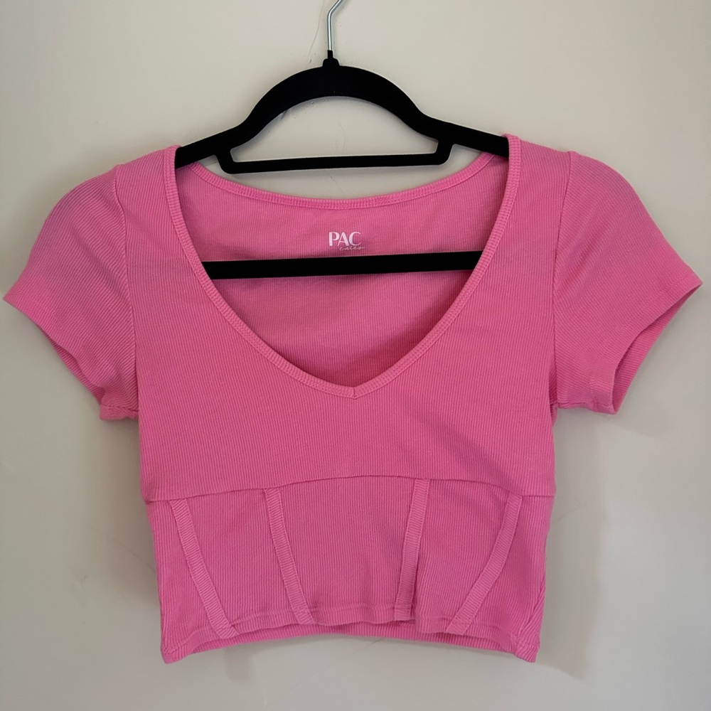 Pacsun pink corset tee